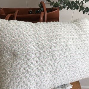 Hearth and hand cream blue textured pillow